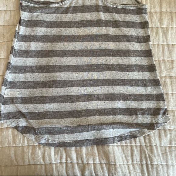 Balance Collection Grey Striped Racerback Linen Blend Tank Top Size Small - Picture 12 of 12